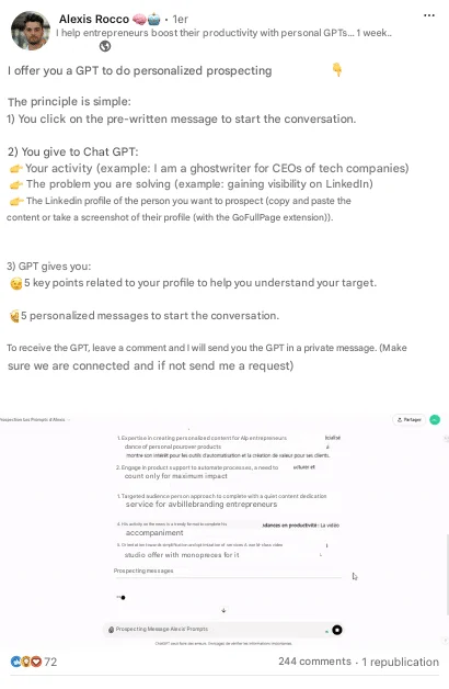 Beispiel für einen LinkedIn-Post mit Lead Magnet
