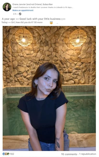 Ejemplo de publicación en LinkedIn (texto + imagen/foto)