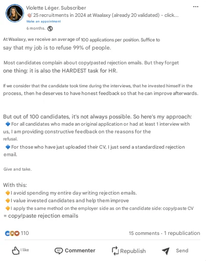 Ejemplo de publicación en LinkedIn (sólo texto)
