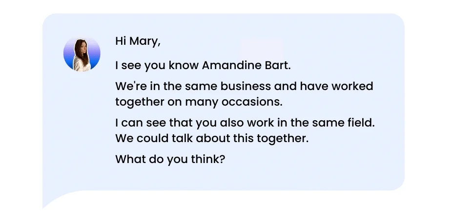 LinkedIn connection message templates: Mutual connection.