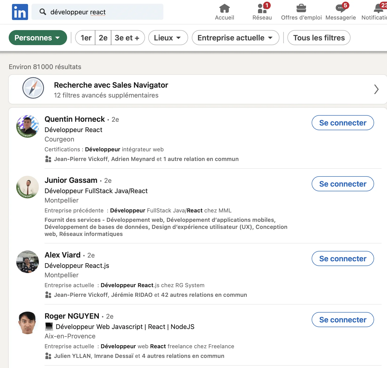 Conexión en LinkedIn: búsqueda dirigida