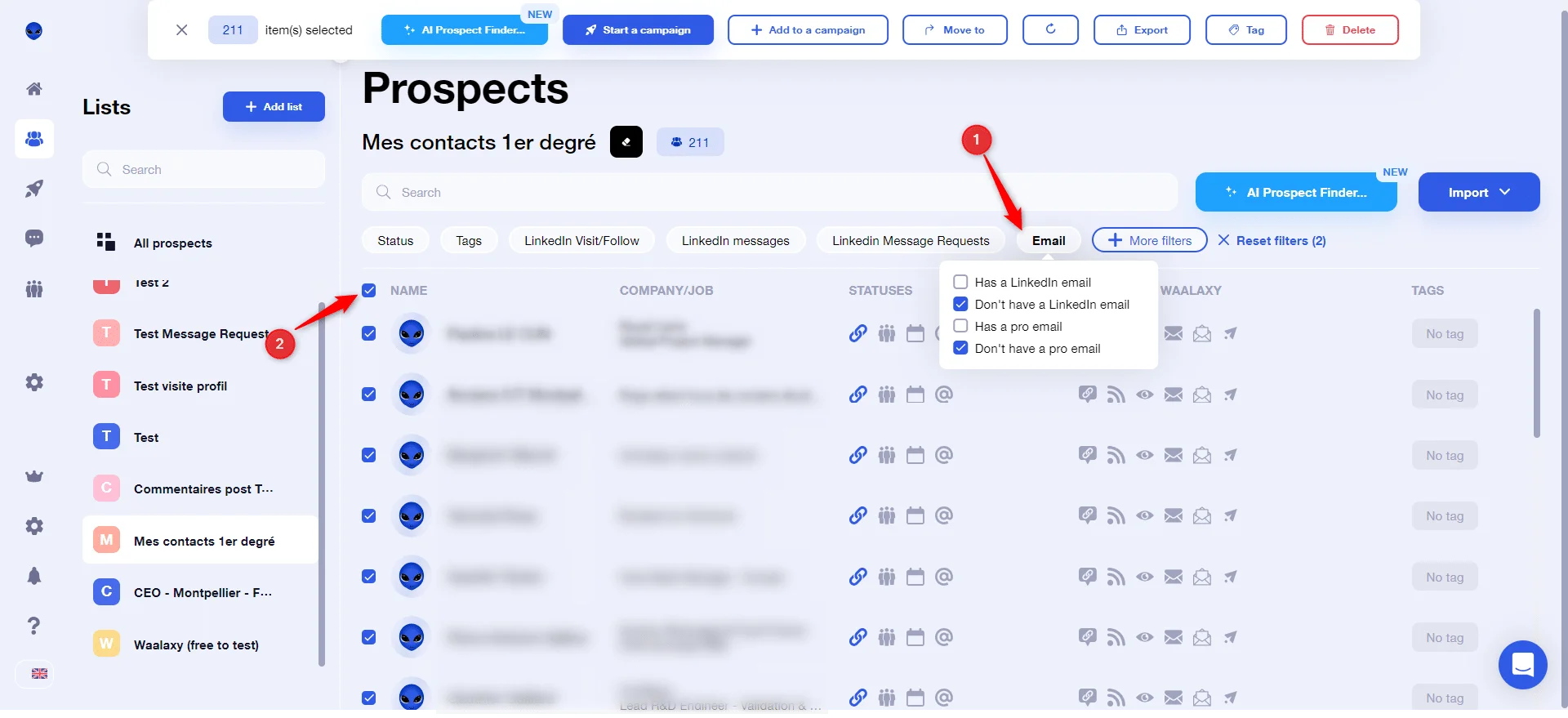 Select your prospects
