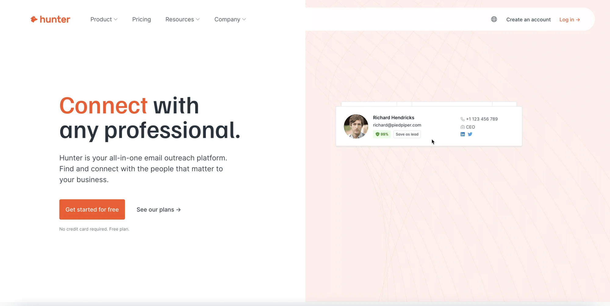 Alternative di Seamless ai : Hunter.io