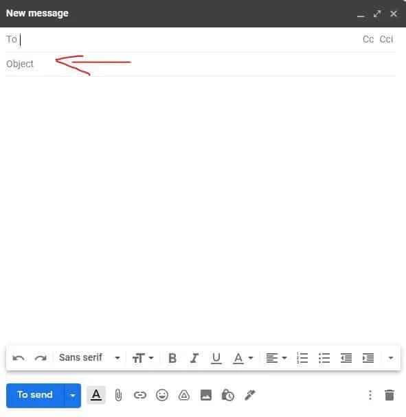 How do you write the subject of an email?