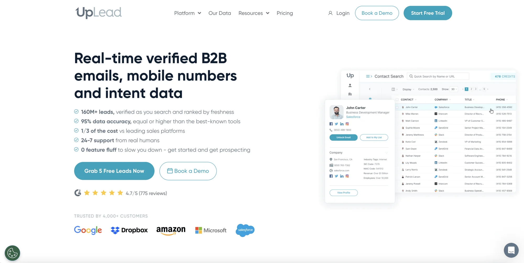 Alternativas ao Seamless ai : UpLead