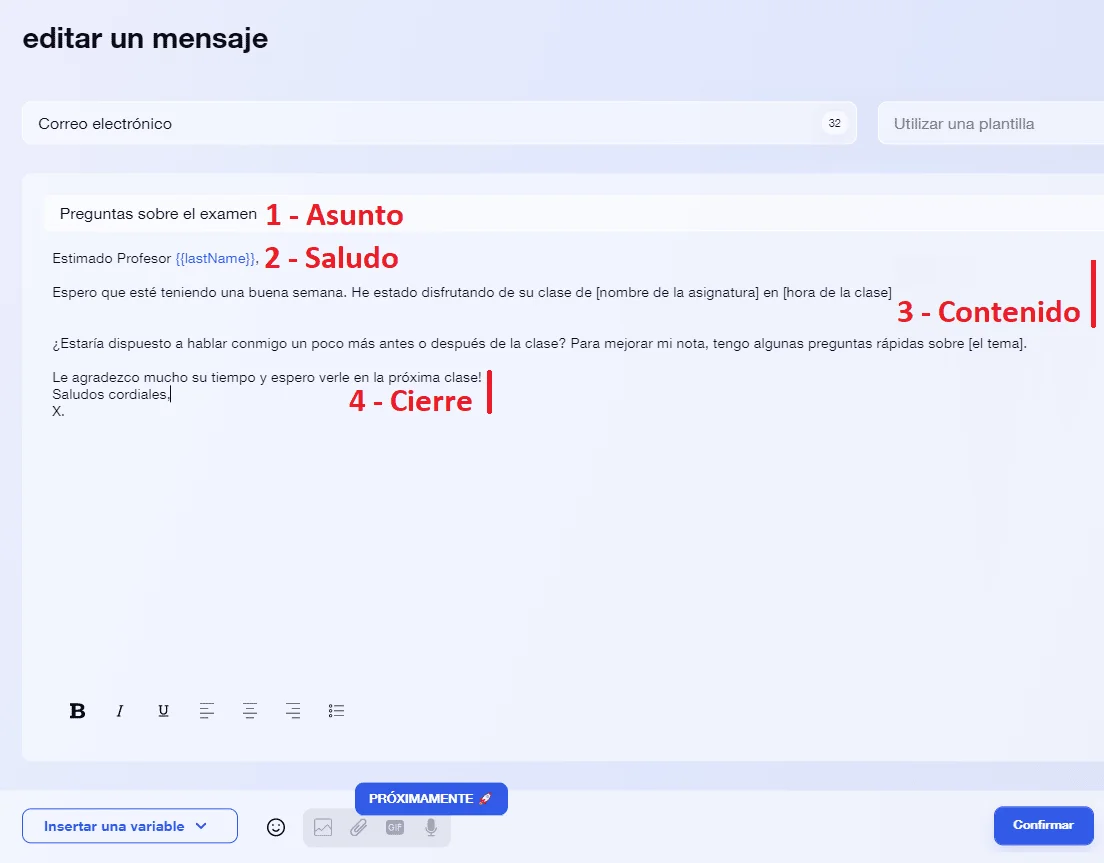 como terminar un correo formal