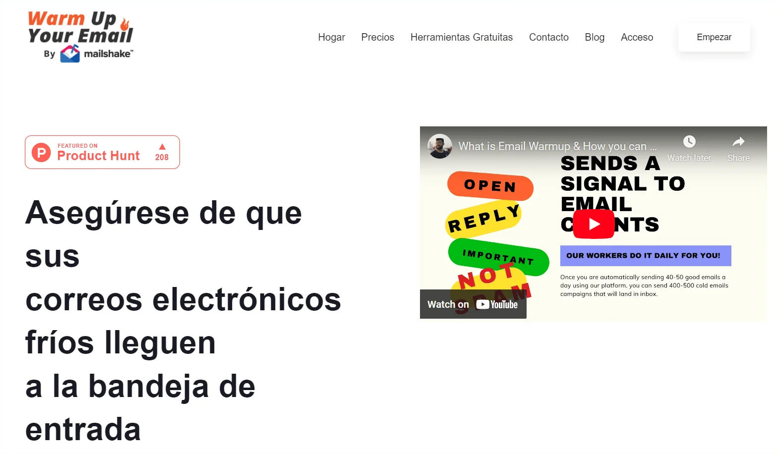 Asegúrese correos fríos en bandeja entrada