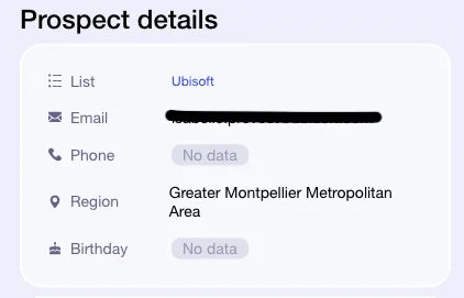 Prospect details