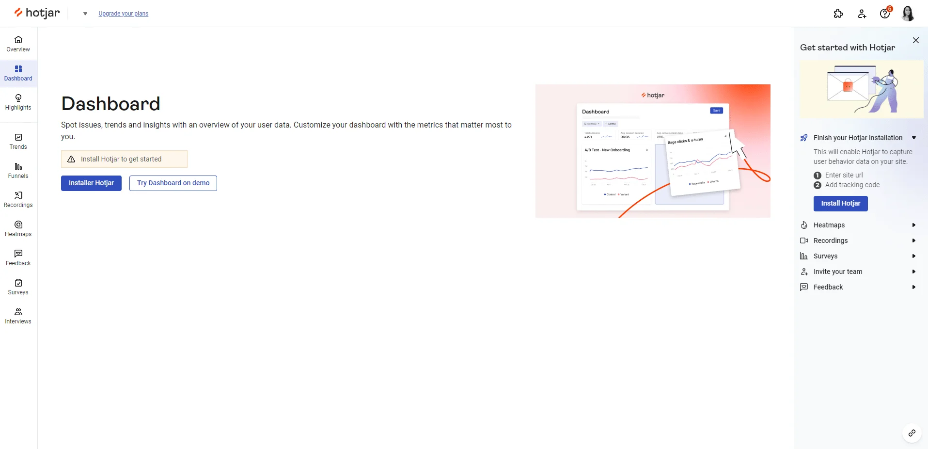 Hotjar conversion rate tool