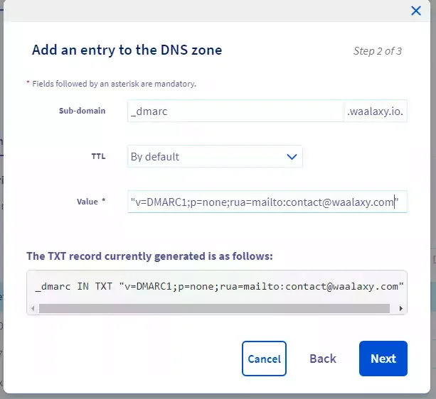 DMARC configuration