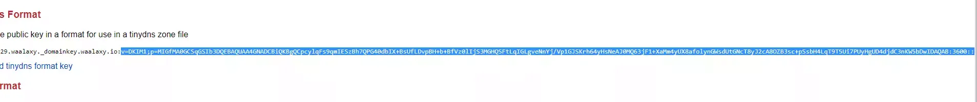 Format de clé publique TinyDNS