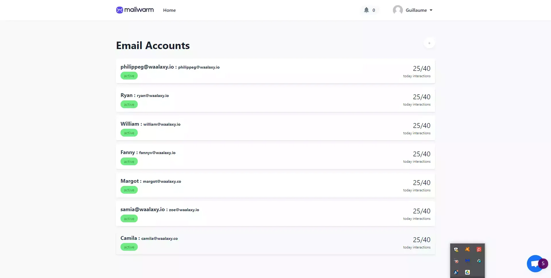 Mailwarm email accounts
