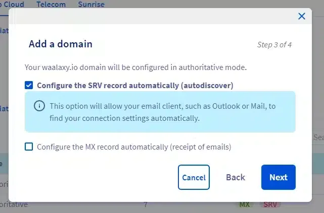 Associate the email with your domain name