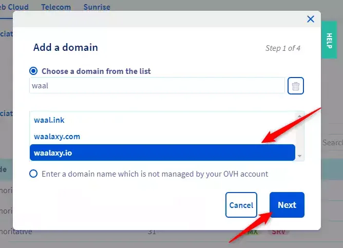 Associate the email with your domain name