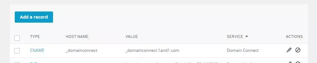 Add a record on Ionos