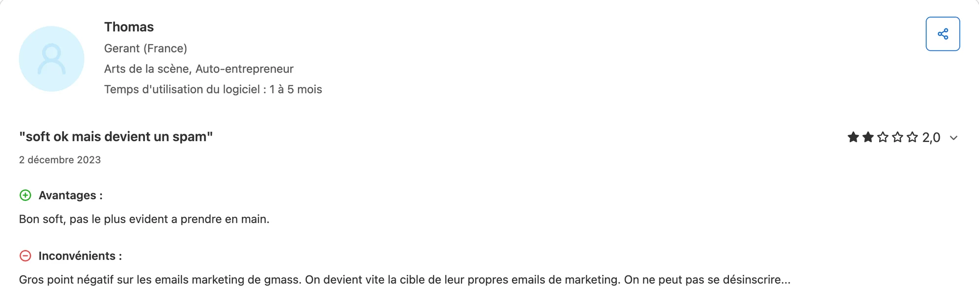 Gmass Customer reviews