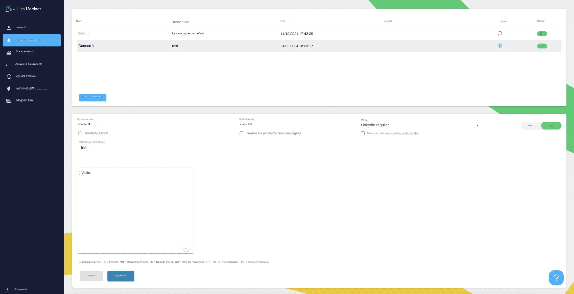 Visit + Email Finder campaign on Dux-Soup.