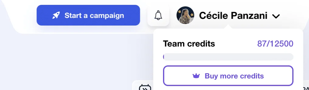 Waalaxy Email Finder credits