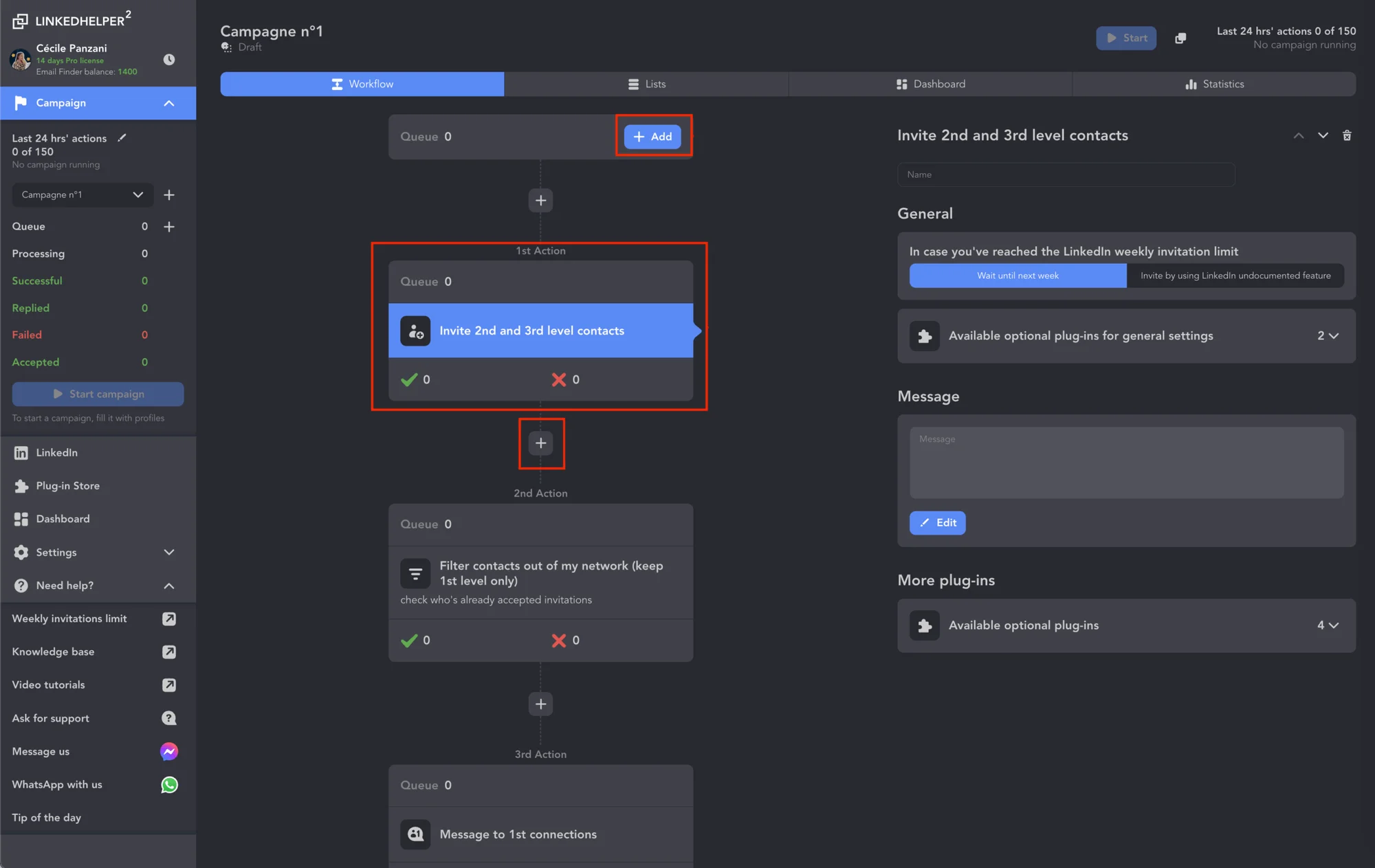 add leads to LinkedHelper campaign