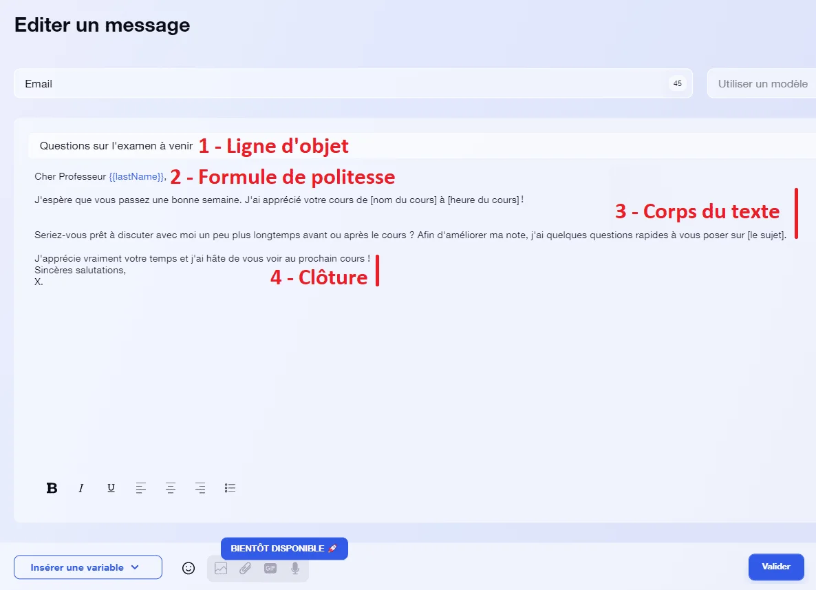 Proposer un rendez vous professionnel par mail