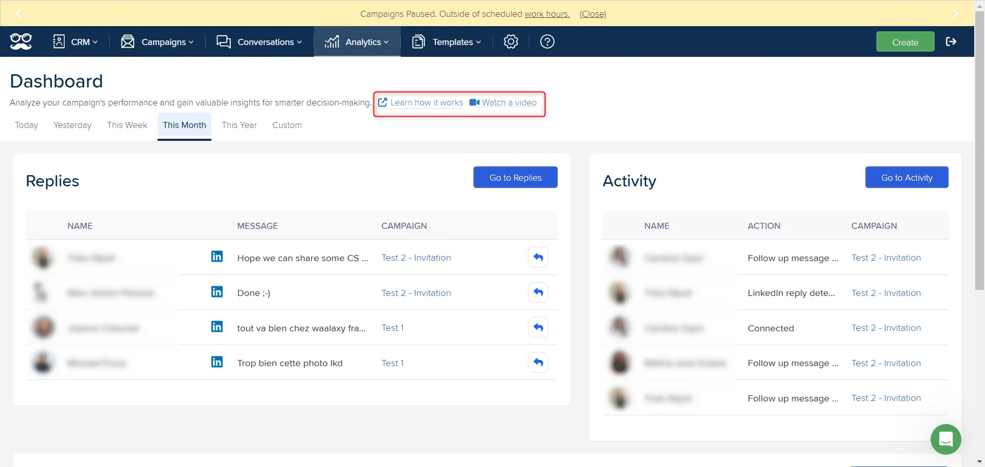 MeetAlfred dashboard