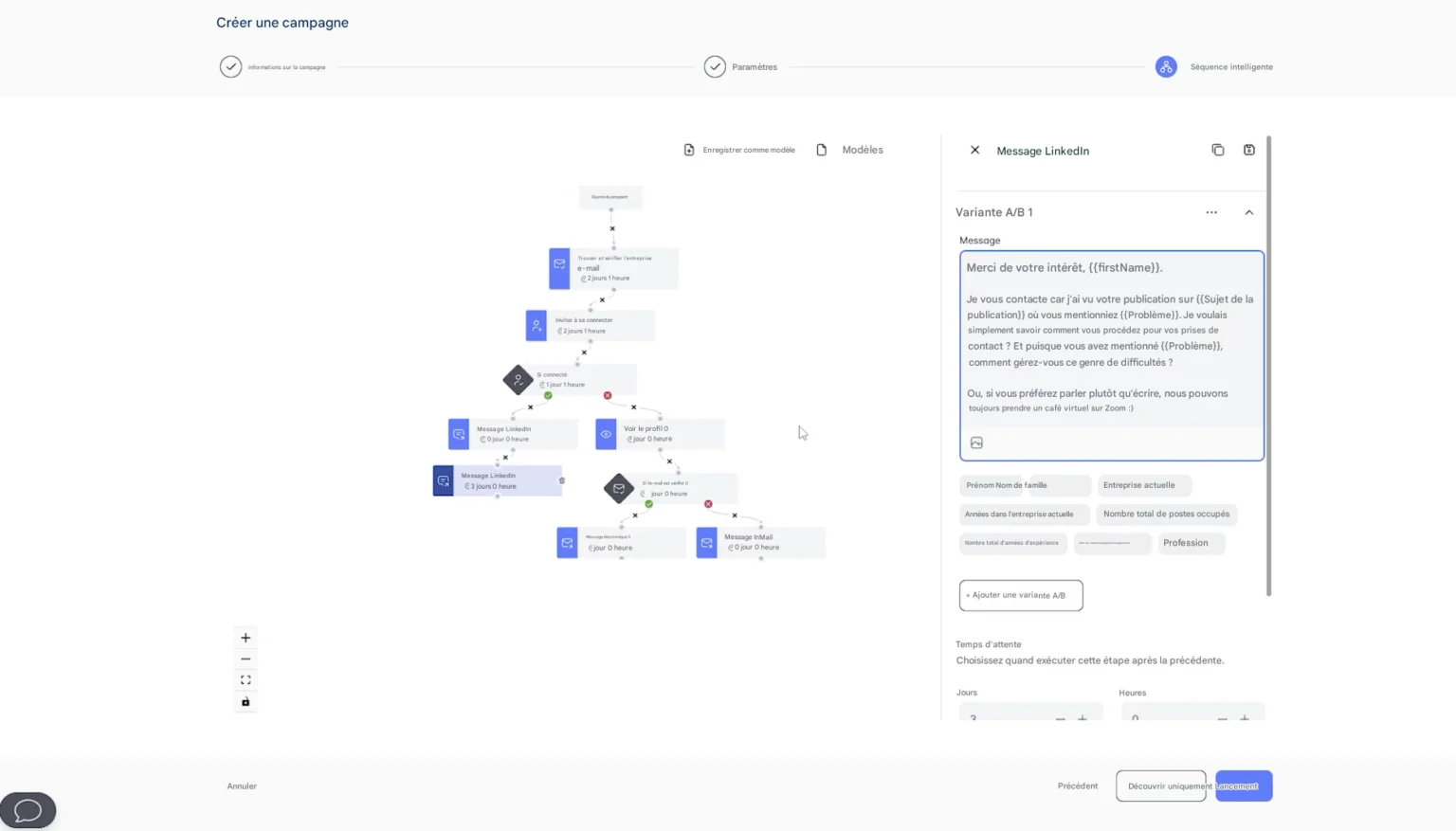scénarios de prospection personnalisé avec LeadIn