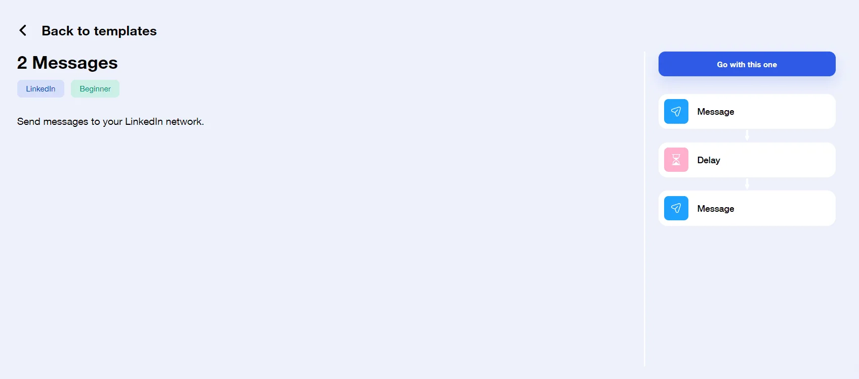 LinkedIn messages template Waalaxy