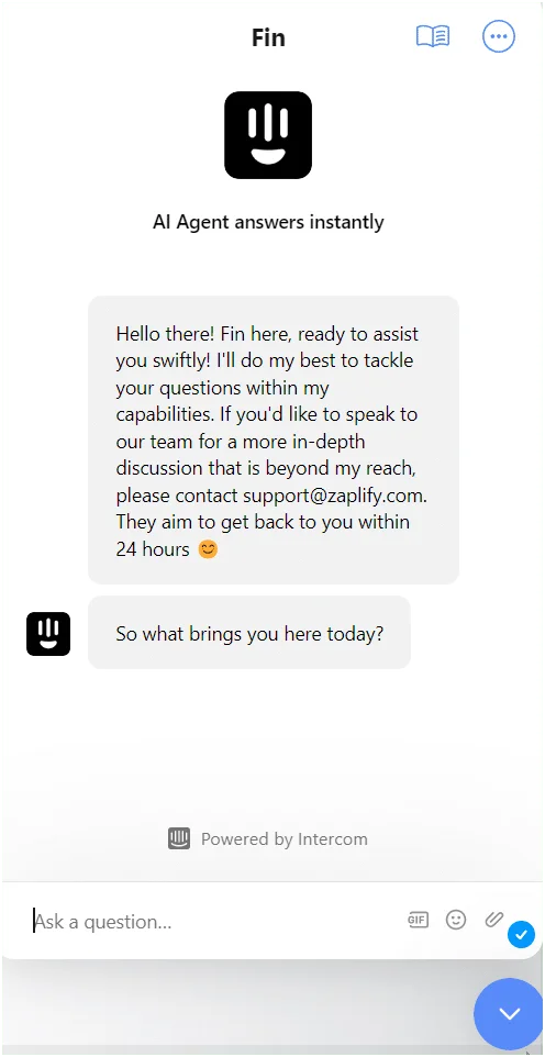 Agent IA chatbot Intercom fin