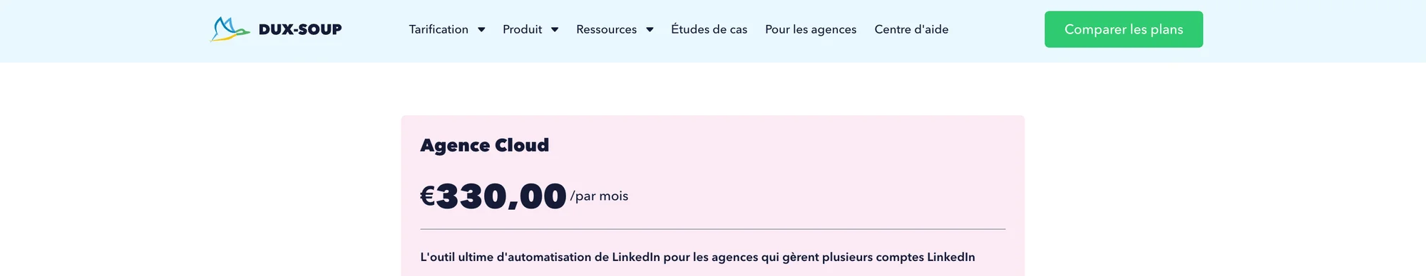 Duxsoup prix agence