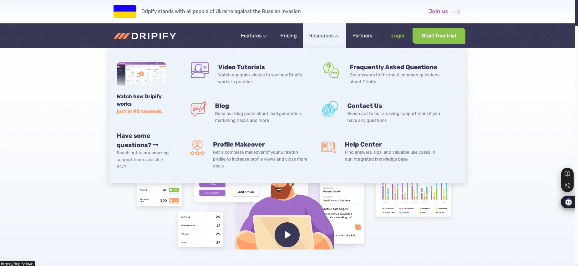 Waalaxy VS Dripify : Dripify Ressources.