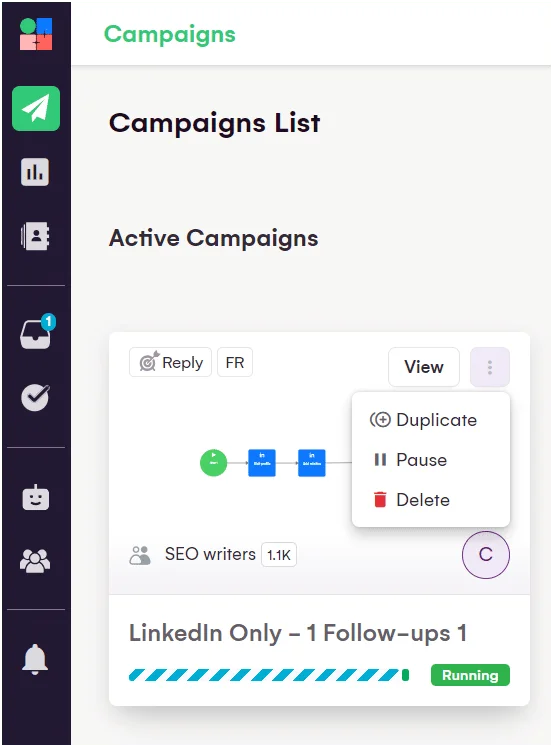 duplicate or pause an existing campaign