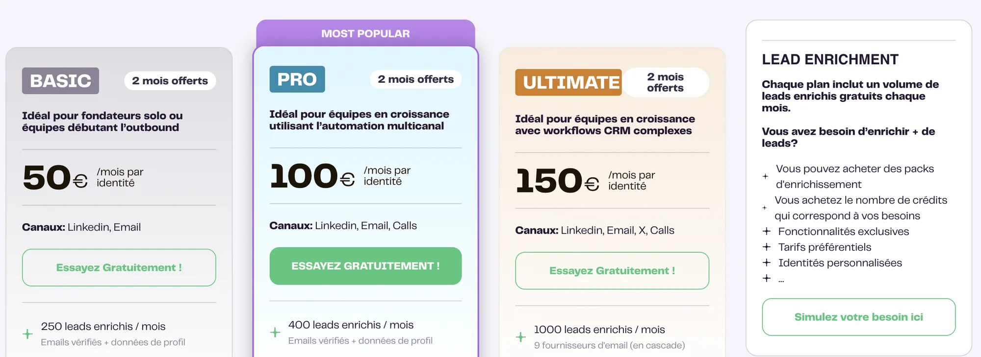 La Growth Machine tarifs