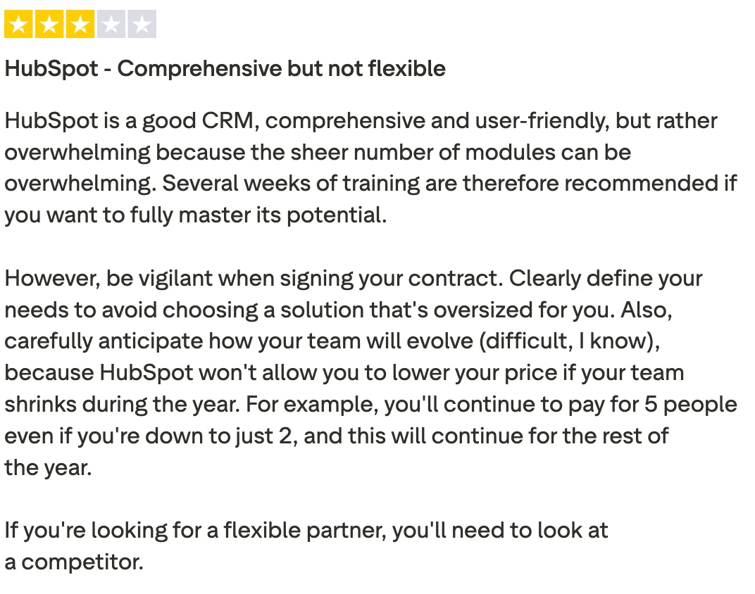 Hubspot user reviews