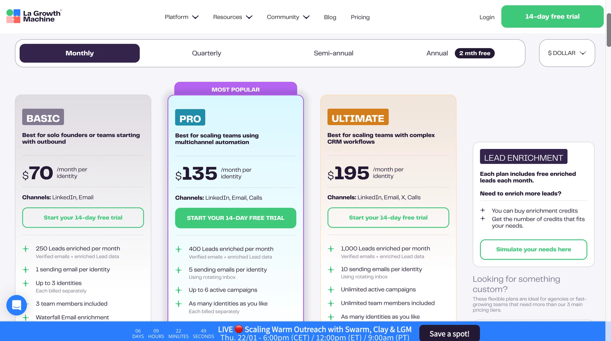La Growth Machine pricing