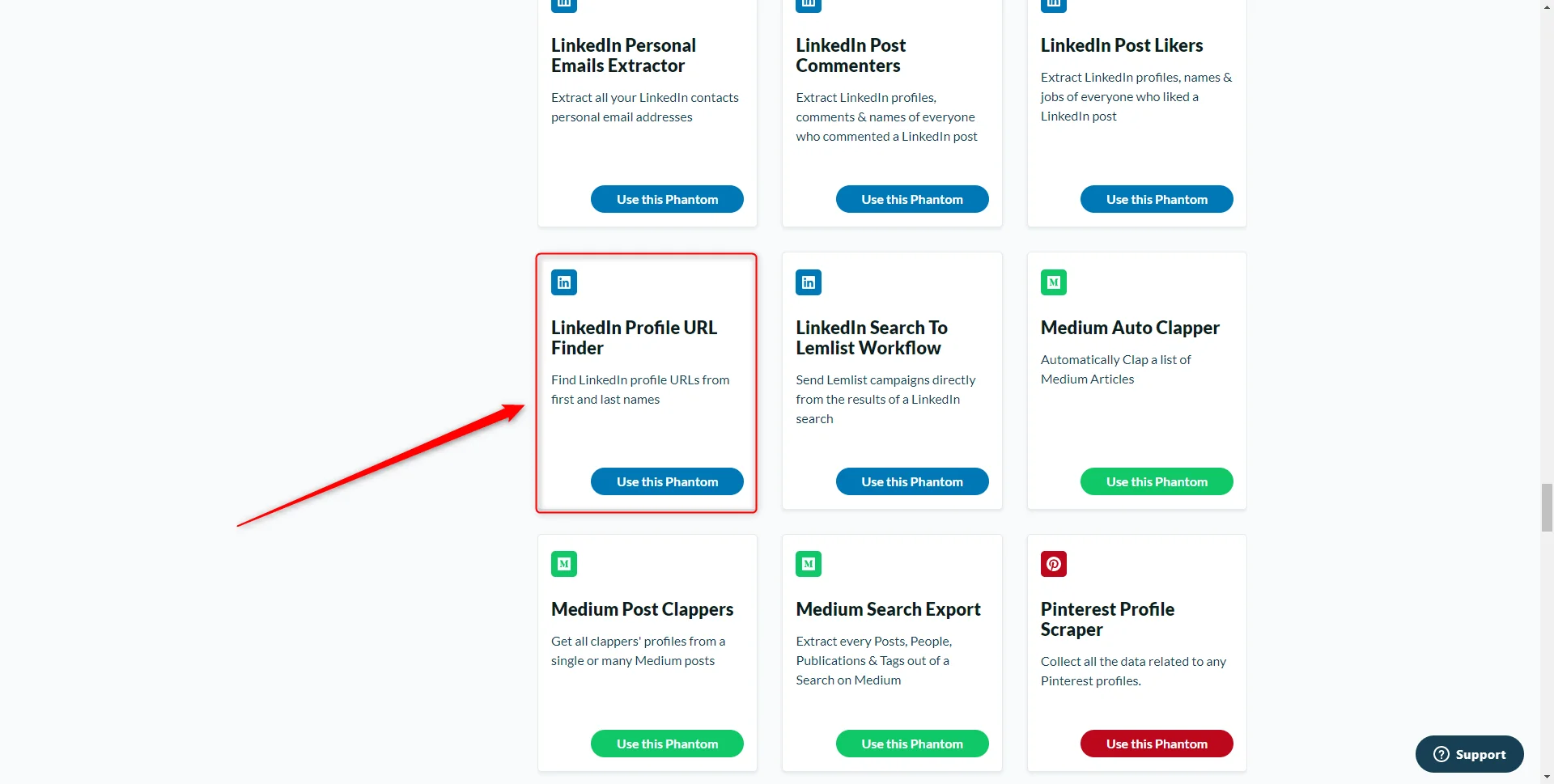 LinkedIn Profile URL Finder Phantom