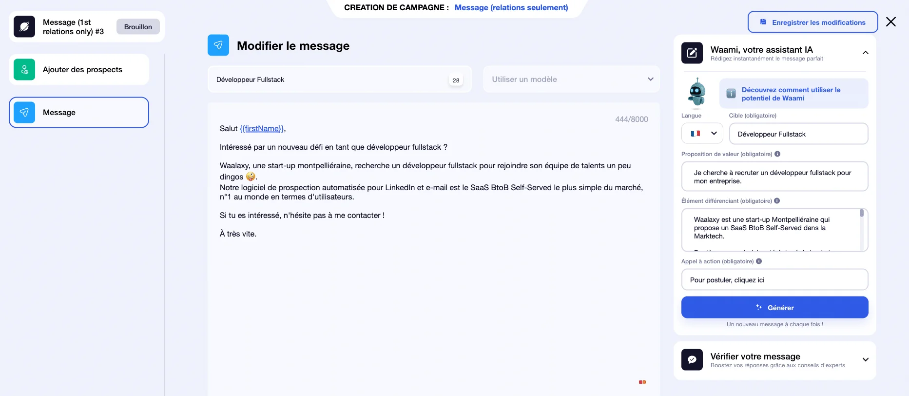 Waami l'assistant IA de Waalaxy
