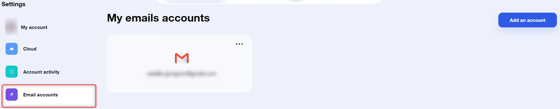 Paramètres comptes email Waalaxy