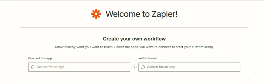 Créer workflow connexion app Zapier