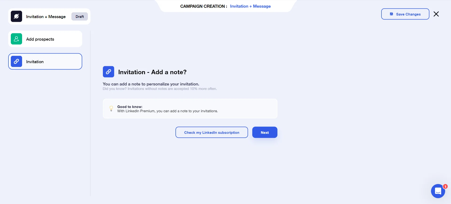 send invitation notes