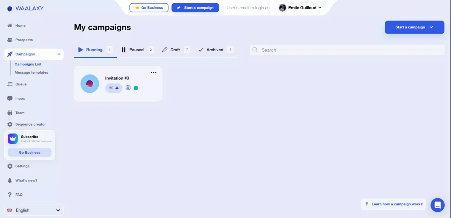 filter my prospects in the previous campaign