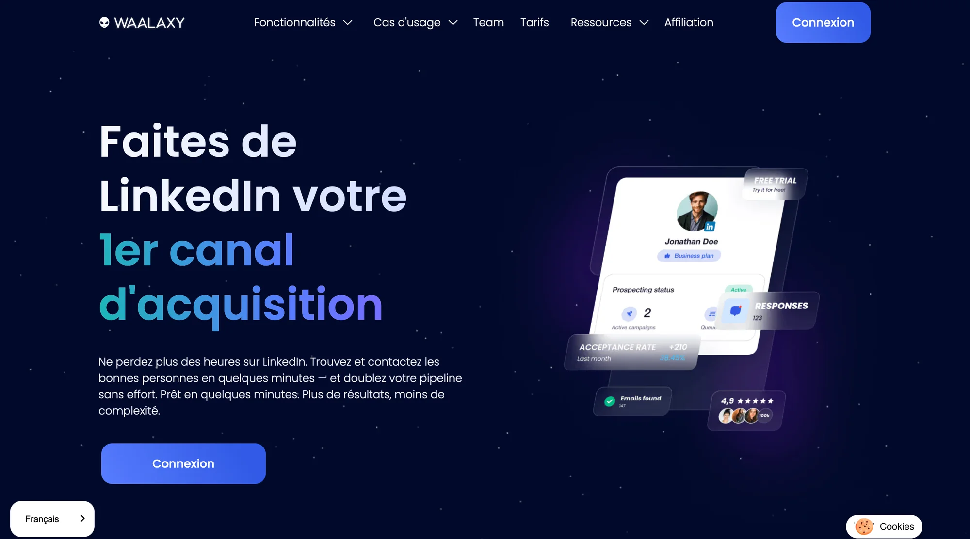 Waalaxy pour la stratégie Automate LinkedIn comments