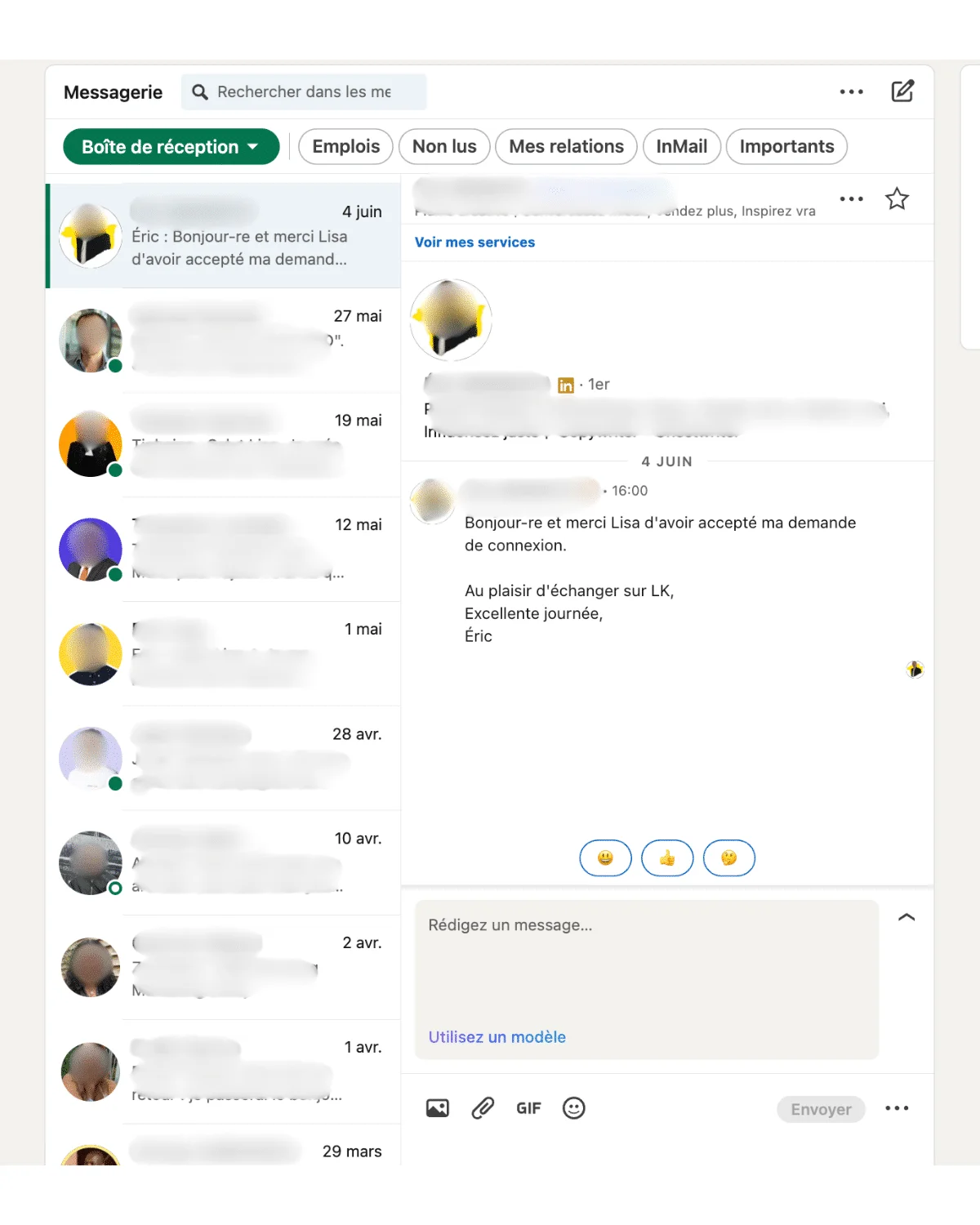 Voorbeeld LinkedIn bedankbericht