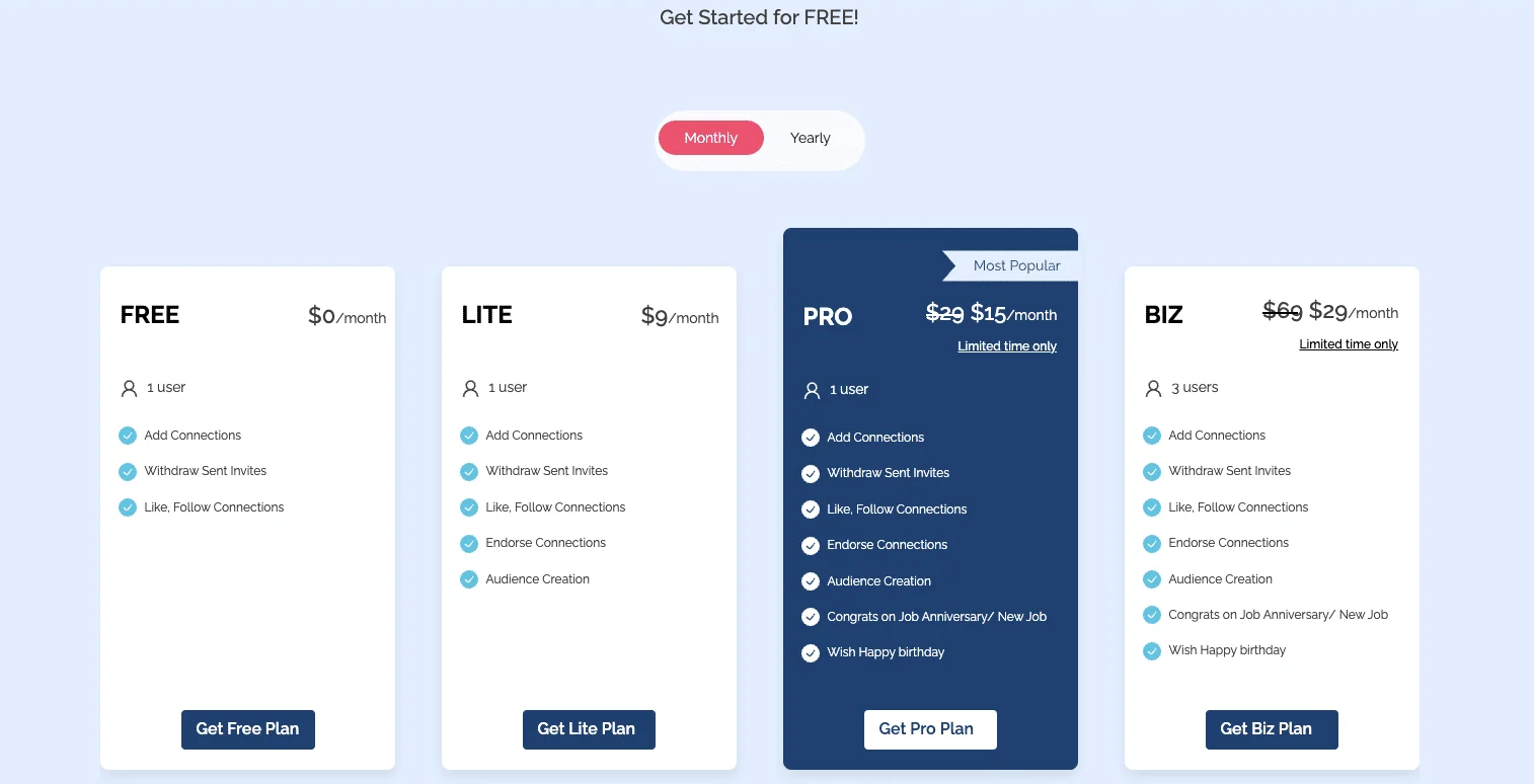 LinkHelp pricing