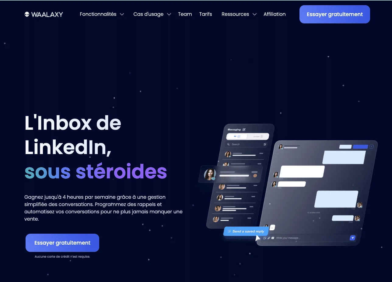Posta in arrivo dei messaggi di ringraziamento su Waalaxy