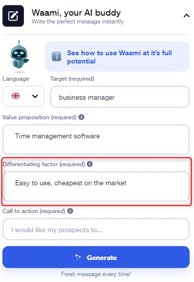 Facteur différenciant IA Waami