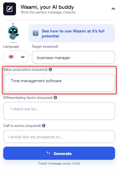 Proposition de valeur IA Waami
