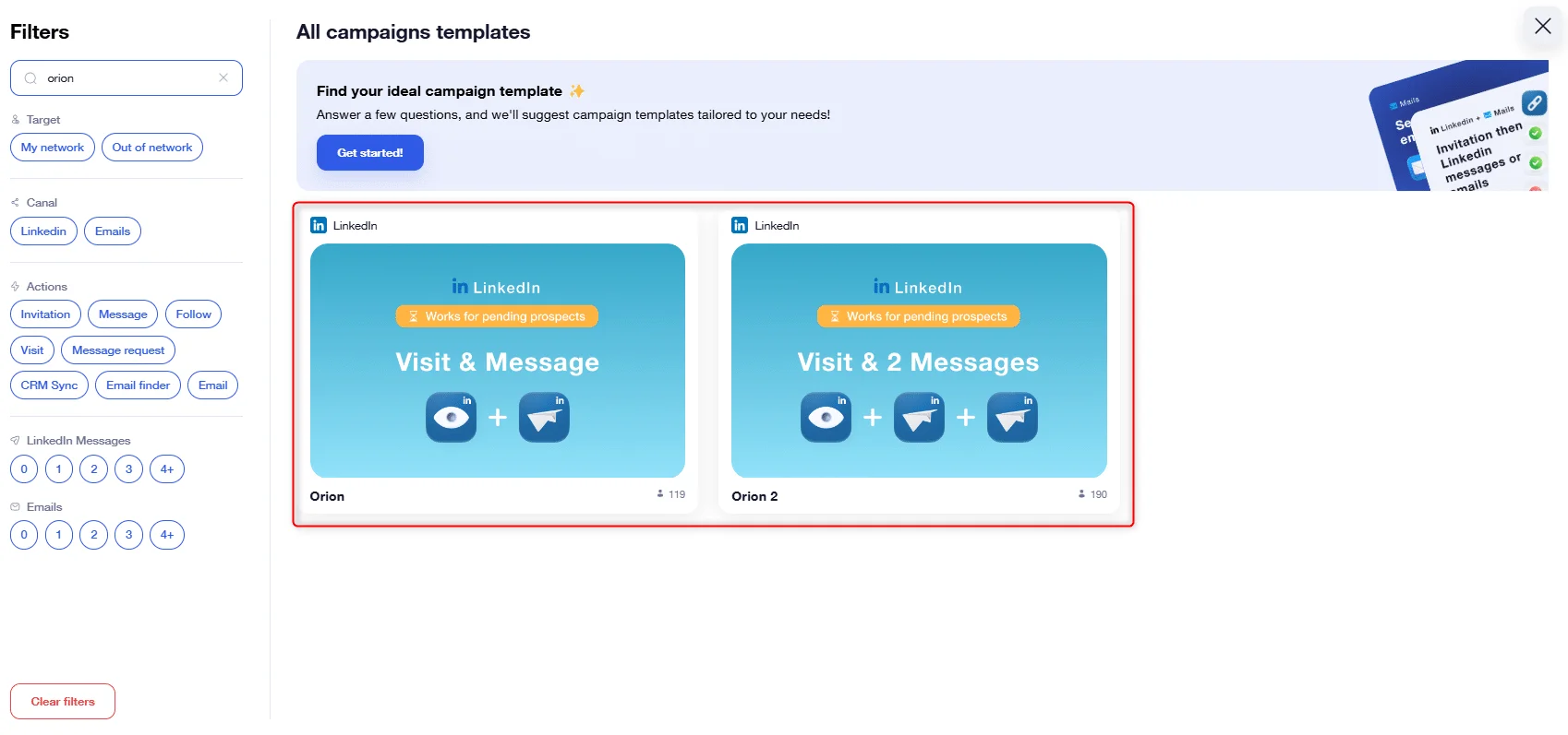 add my “Waiting” leads to an Orion sequence