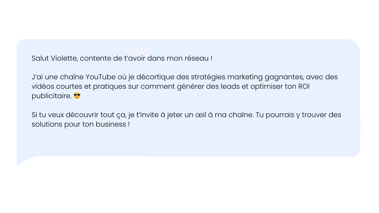 Message textuel promotionnel sur marketing et ROI publicitaire.
