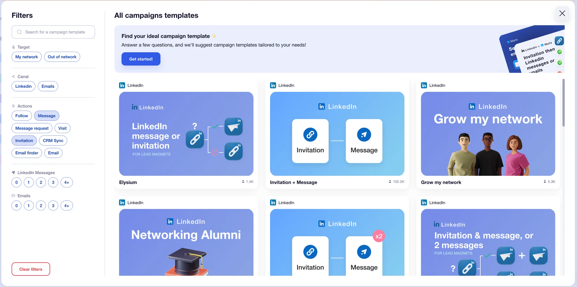 Multichannel sequenties LinkedIn en e-mail starten met Waalaxy