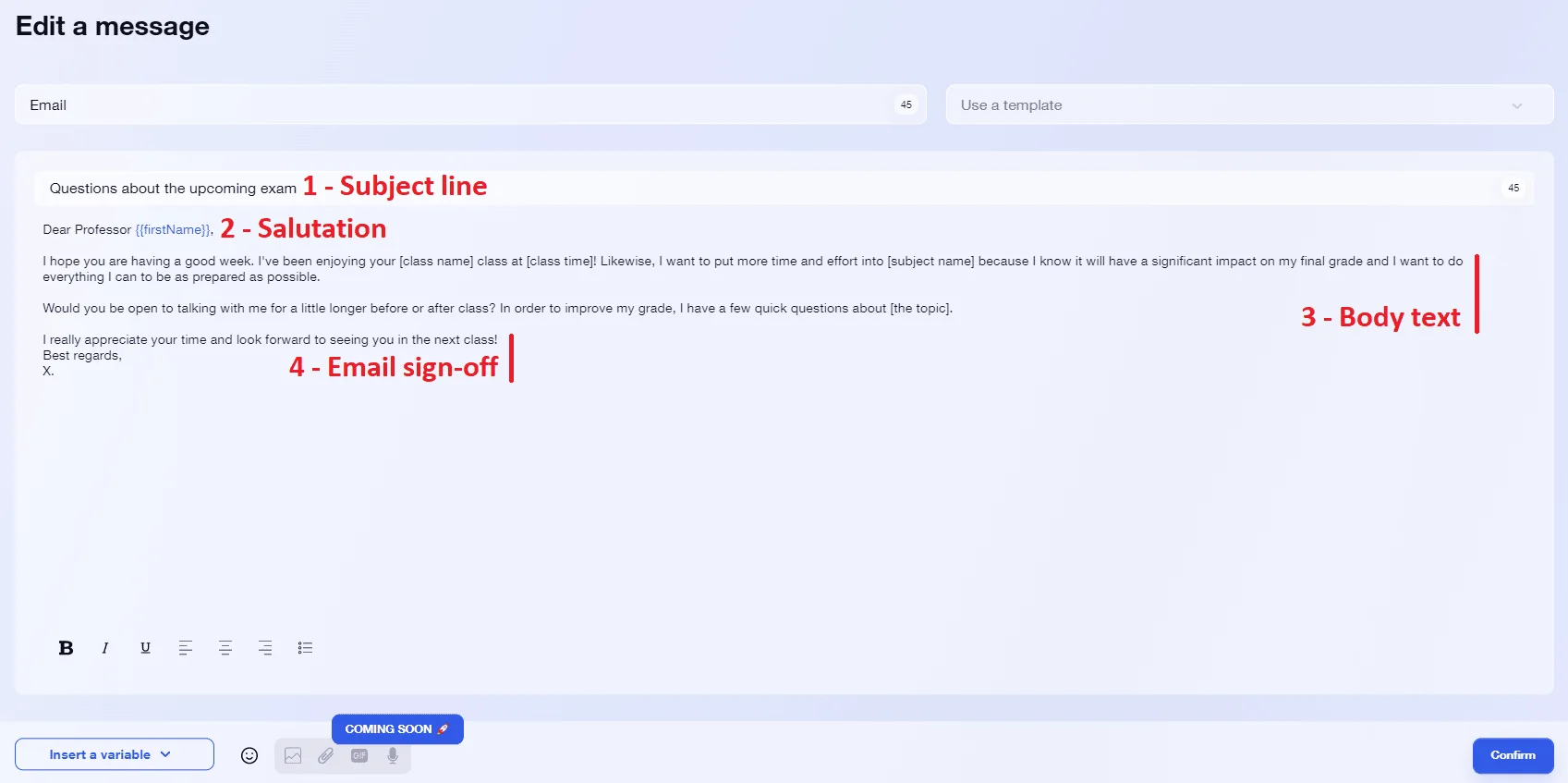 richiesta di appuntamento professionale via e-mail